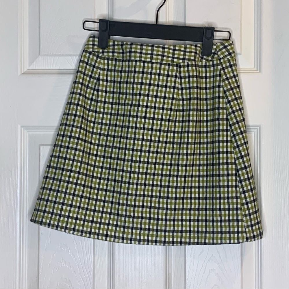John Galt lime plaid skirt with buckle Size Small - Picture 8 of 9